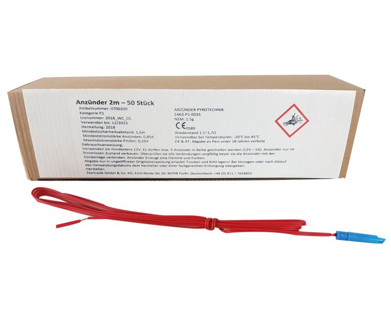 Anzünder (elektrisch) 2m rot - 50 Stück von Startrade ab 45.99€ jetzt bestellen