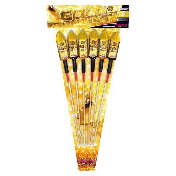 Goldrausch 6-teiliges Feuerwerk-Raketensortiment von Weco ab 16.14€ jetzt bestellen