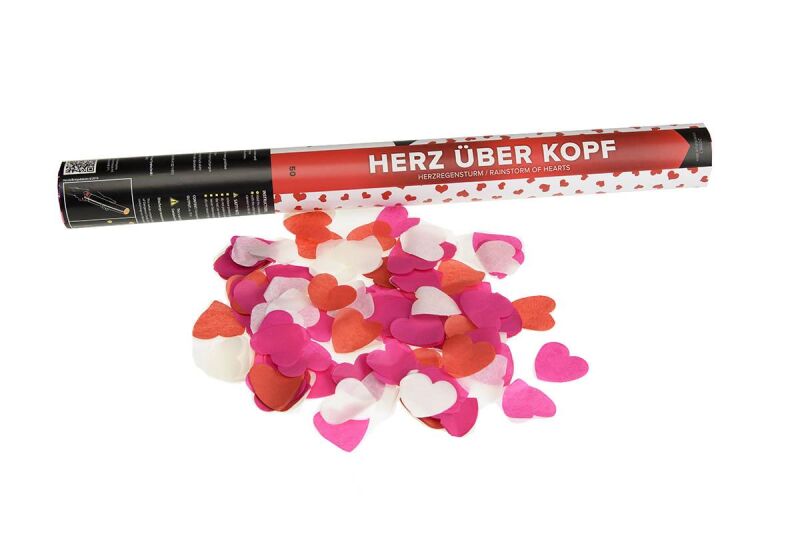 Herz über Kopf 50cm Papierflitter weiß-pink-rot Herzen von Pyroland ab 4.49€ jetzt bestellen