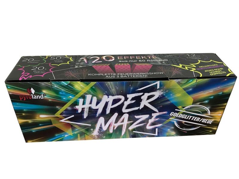 Hypermaze Goldglitter Blue 120-Schuss-Feuerwerkverbund von Pyroland ab 84.99€ jetzt bestellen