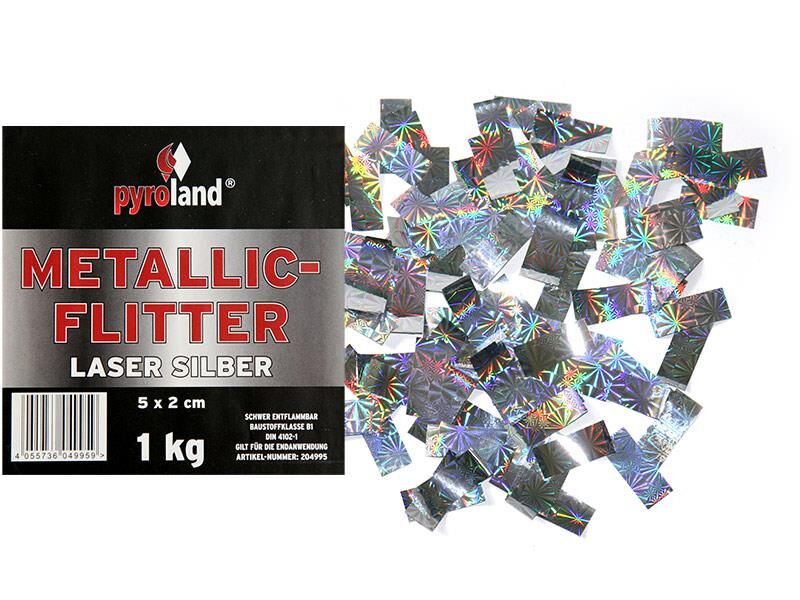 Metallic Flitter - Laser silber 5x2cm 1kg (Pappschachtel) von Pyroland ab 12.25€ jetzt bestellen