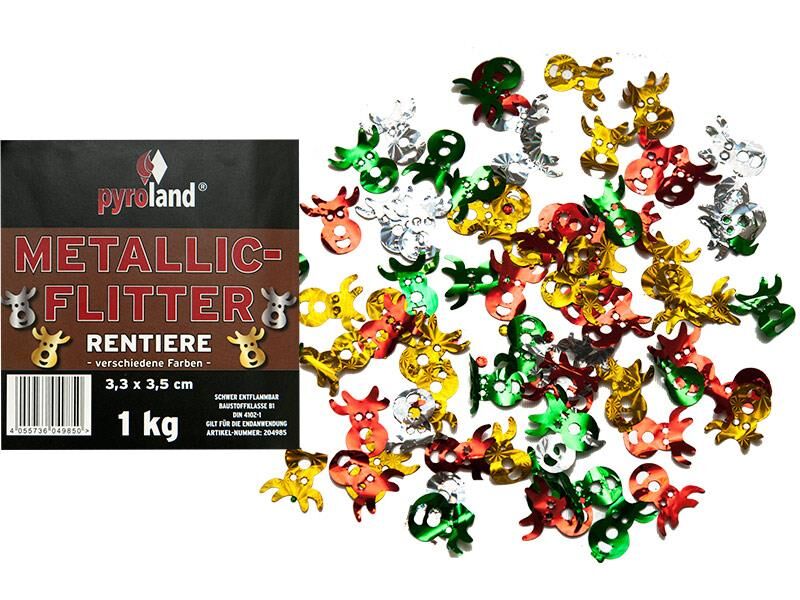 Metallic Flitter - Rentiere verschiedene Farben 1kg (Pappschachtel) von Pyroland ab 22.05€ jetzt bestellen