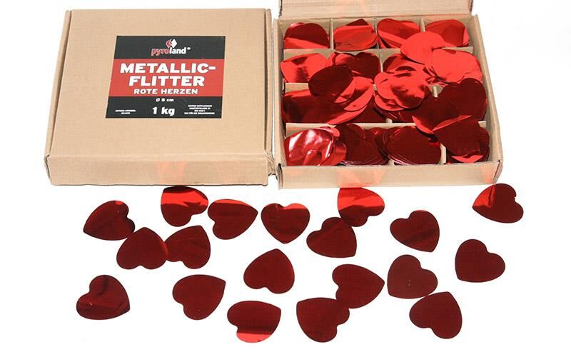 Metallic Flitter - Rote Herzen 1kg (Pappschachtel) von Pyroland ab 14.7€ jetzt bestellen