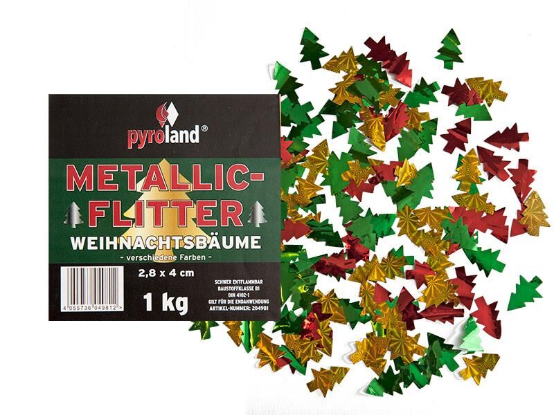 Metallic Flitter - Weihnachtsbäume verschiedene Farben (Pappschachtel) von Pyroland ab 19.6€ jetzt bestellen