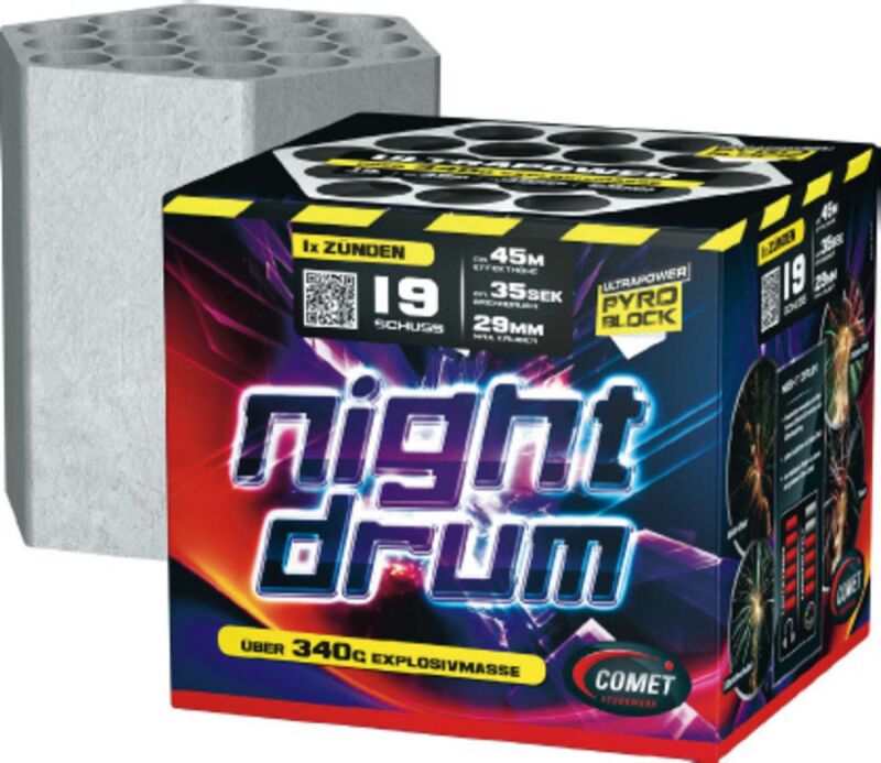 Night Drum 19-Schuss-Feuerwerk-Batterie von Comet ab 19.54€ jetzt bestellen