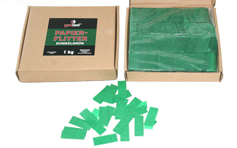 Papier Flitter - Dunkelgrün 1kg (Pappschachtel) von Pyroland ab 7.35€ jetzt bestellen