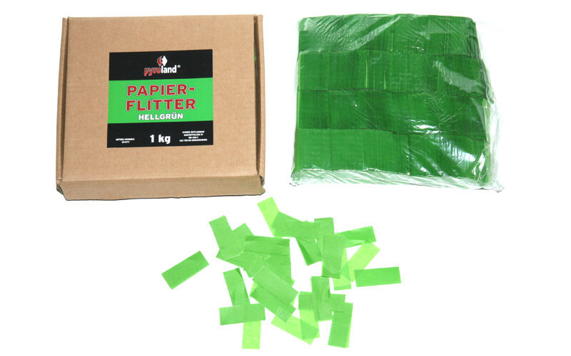 Papier Flitter - Hellgrün 1kg (Pappschachtel) von Pyroland ab 7.35€ jetzt bestellen