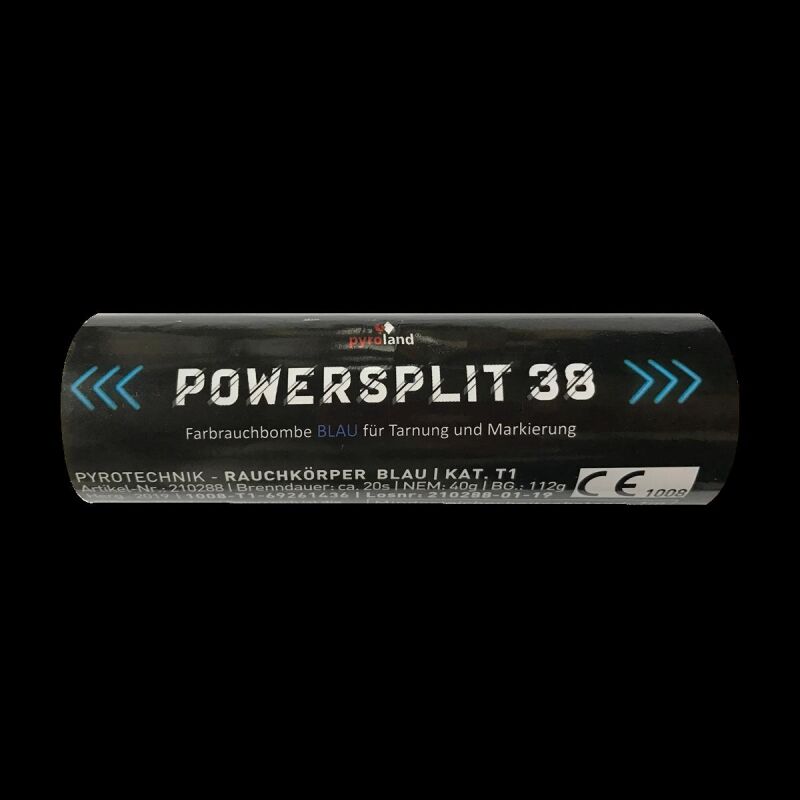 POWERSPLIT 38 mit Reißzünder 20s, Blau von Pyroland ab 4.99€ jetzt bestellen