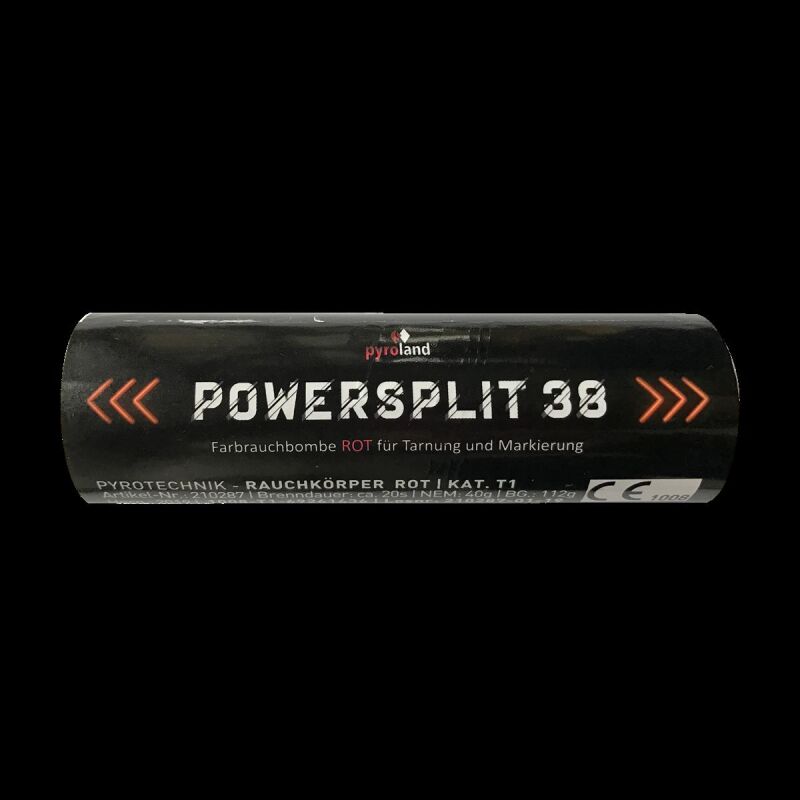 POWERSPLIT 38 mit Reißzünder 20s, Rot von Pyroland ab 4.5€ jetzt bestellen