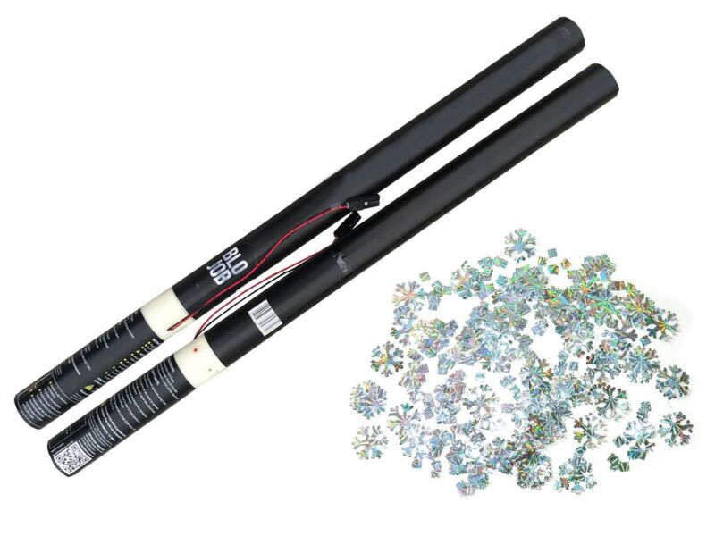 Schlawine 80cm elektrisch (Black Label) Metallicflitter Silber mit Lasereffekt Schneeflocken & Eiskristalle von Pyroland ab 2.76€ jetzt bestellen