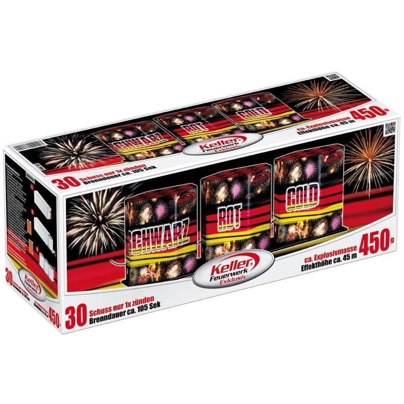 Schwarz Rot Gold 30-Schuss-Feuerwerk-Batterie von Keller ab 29.74€ jetzt bestellen