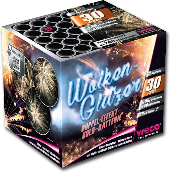 Wolkenglitzer 30-Schuss-Feuerwerk-Batterie von Weco ab 14.44€ jetzt bestellen