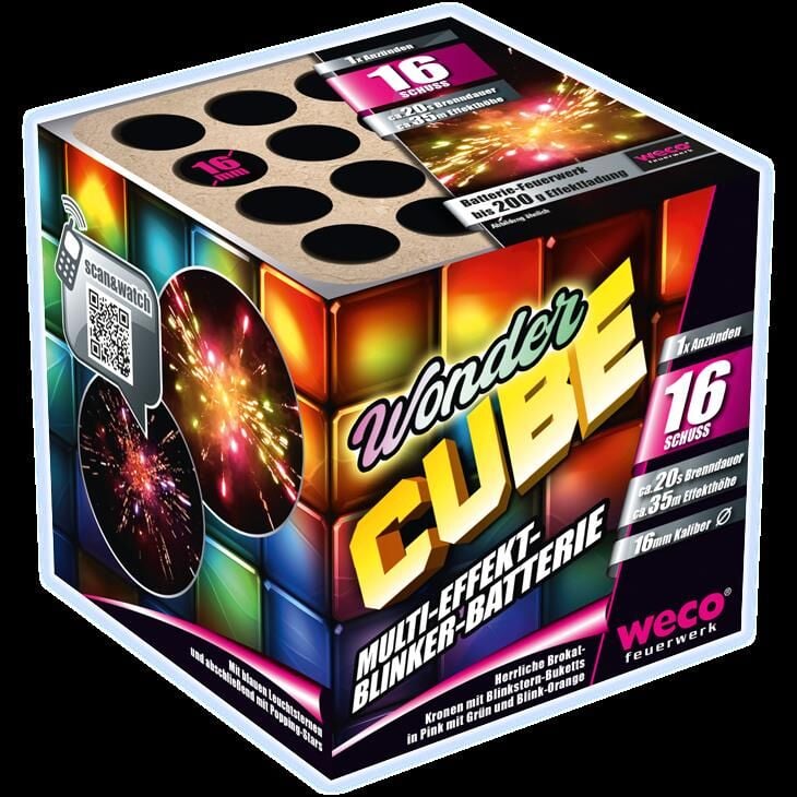 Wonder Cube 16-Schuss-Feuerwerk-Batterie von Weco ab 5.94€ jetzt bestellen