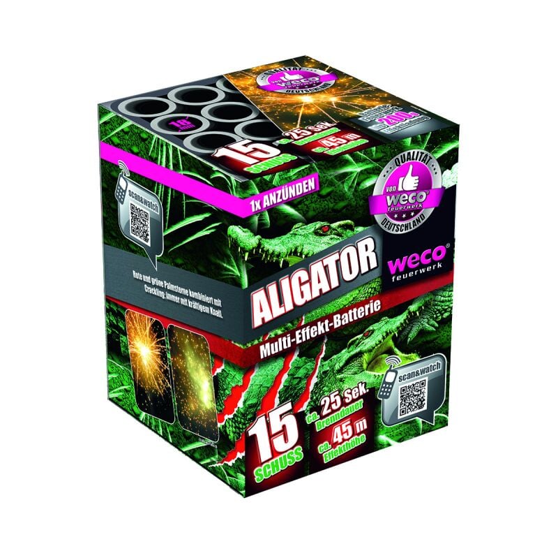 Aligator 15-Schuss-Feuerwerk-Batterie von Weco ab 5.99€ jetzt bestellen