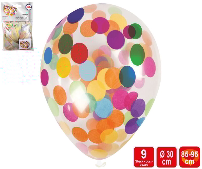 Konfetti-Luftballons Party 9 Stück von TIB Heyne ab 5.99€ jetzt bestellen
