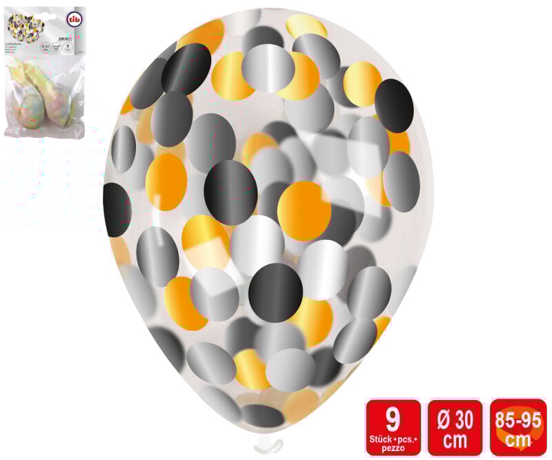 Konfetti-Luftballons Silvester 9 Stück von TIB Heyne ab 5.99€ jetzt bestellen