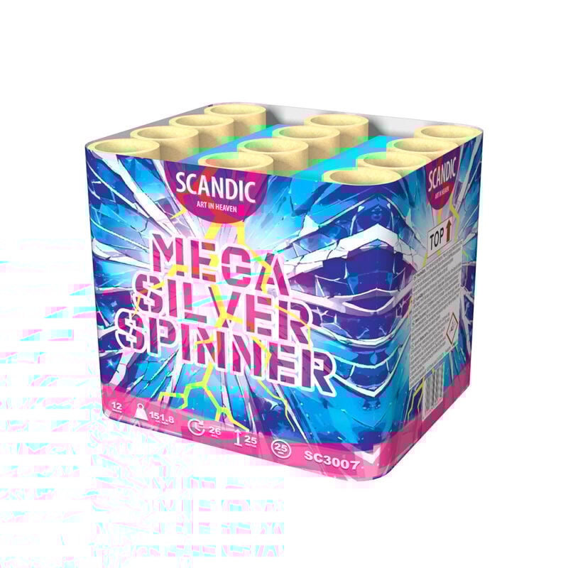 Mega Silver Spinner 12-Schuss-Feuerwerk-Batterie von J-Fireworks ab 14.44€ jetzt bestellen