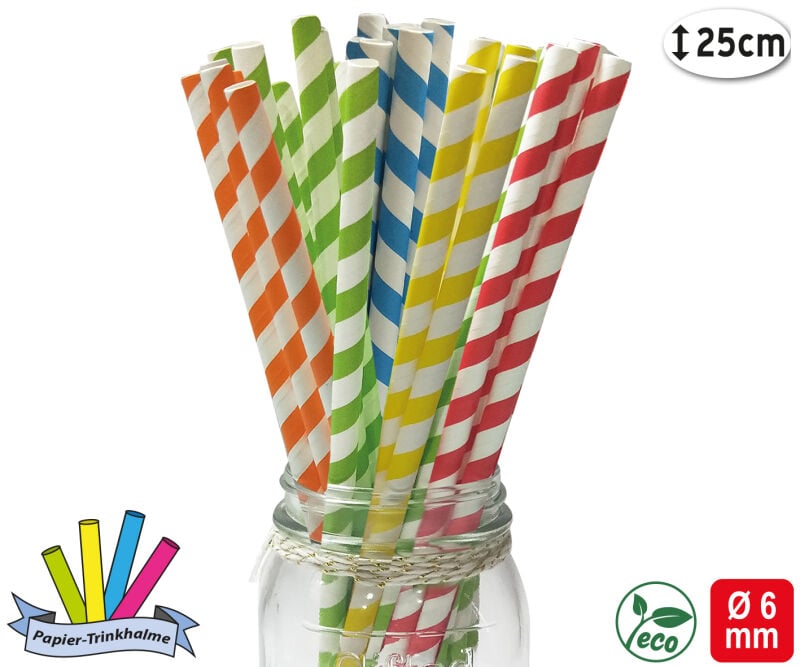 Papier-Trinkhalme, gestreift 25er Pack von TIB Heyne ab 1.59€ jetzt bestellen